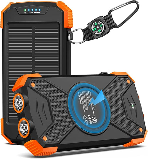 20000mAh Solar Power Bank with Wireless Charging - LofiMart