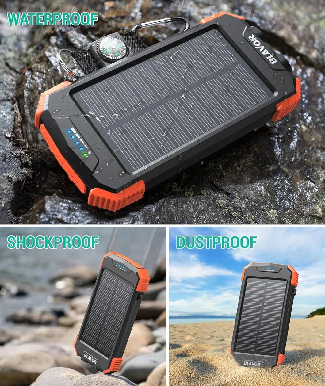 20000mAh Solar Power Bank with Wireless Charging - LofiMart