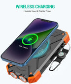 20000mAh Solar Power Bank with Wireless Charging - LofiMart