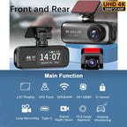 4K Wireless Dashcam with Dual Channel Recording and Instant Smartphone Access - LofiMart