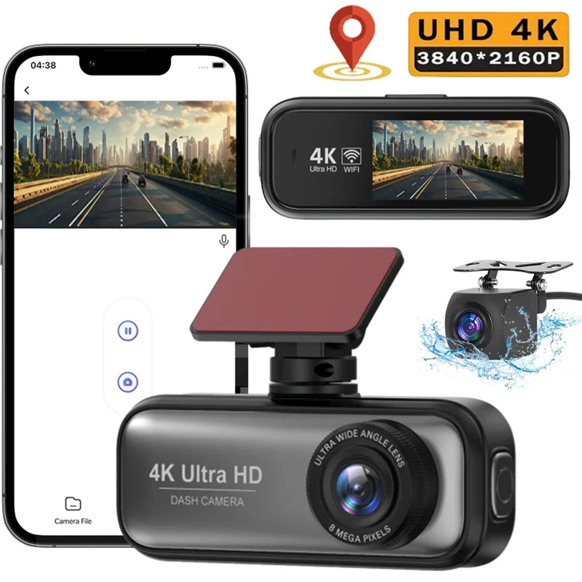 4K Wireless Dashcam with Dual Channel Recording and Instant Smartphone Access - LofiMart