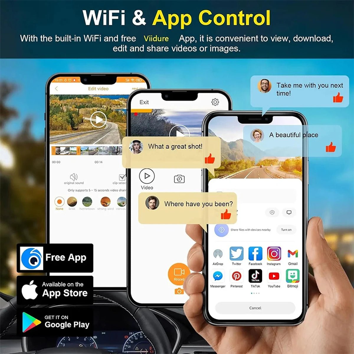4K Wireless Dashcam with Dual Channel Recording and Instant Smartphone Access - LofiMart