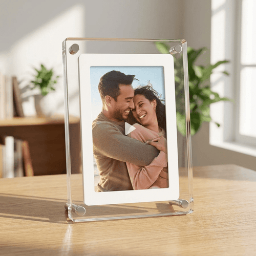 Acrylic Digital Photo Frame with IPS Display and Built-in Battery for Photos and Videos - LofiMart