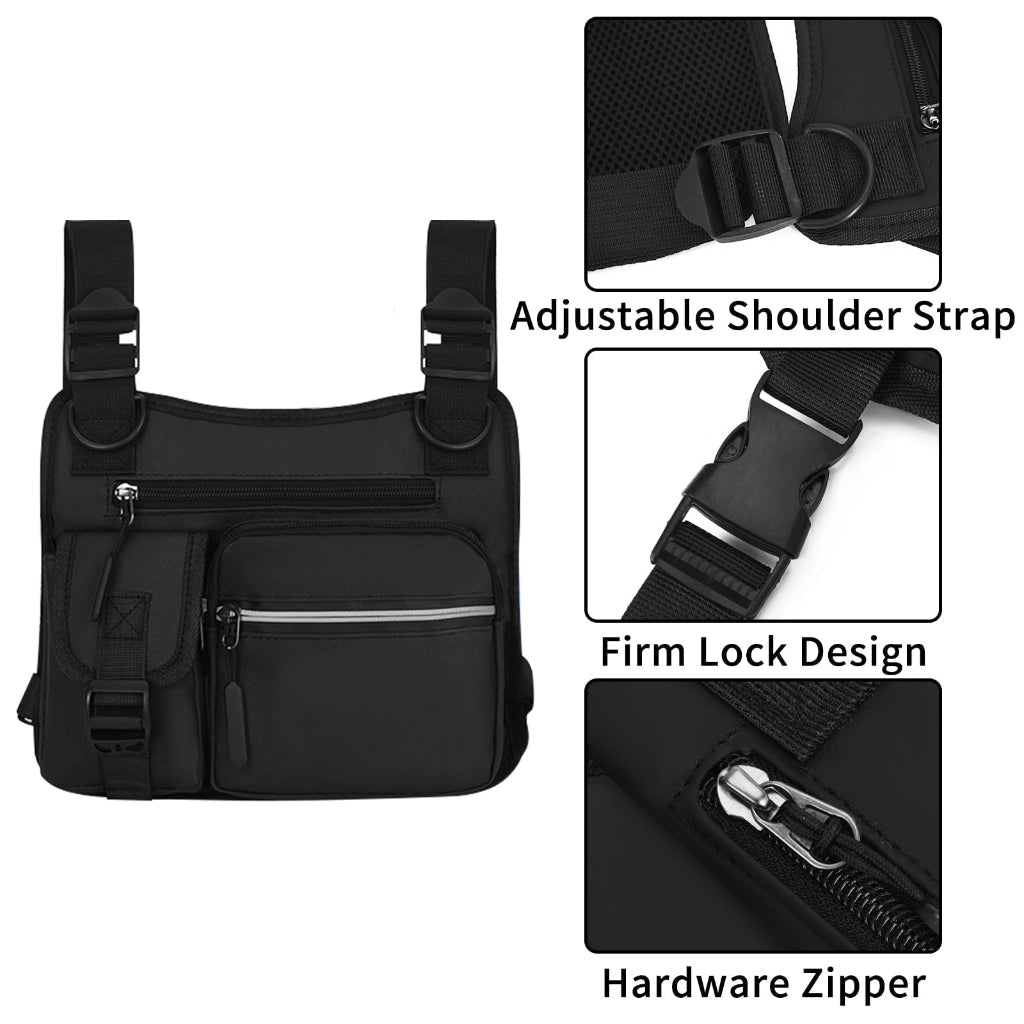 Adjustable Pickleball Tactical Chest Bag with Waterproof Storage for Outdoor Activities - LofiMart
