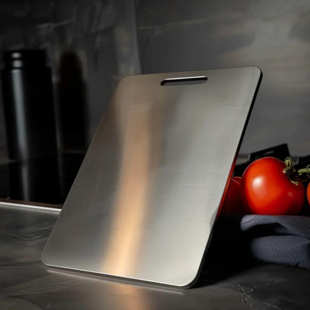 Antibacterial Stainless Steel Chopping Board for Hygienic Kitchen Food Prep - LofiMart