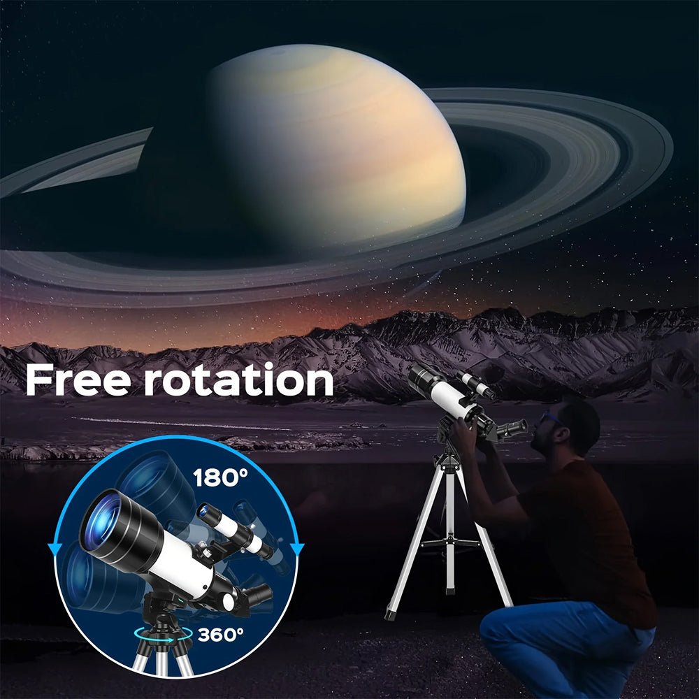 Beginner Astronomy Telescope with 70mm Aperture and 150X Magnification for Stargazing - LofiMart