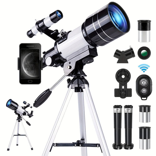 Beginner Astronomy Telescope with 70mm Aperture and 150X Magnification for Stargazing - LofiMart