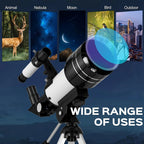 Beginner Astronomy Telescope with 70mm Aperture and 150X Magnification for Stargazing - LofiMart