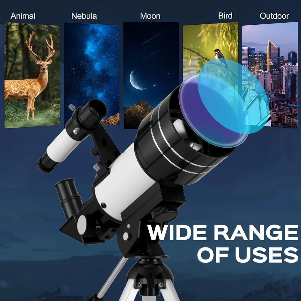 Beginner Astronomy Telescope with 70mm Aperture and 150X Magnification for Stargazing - LofiMart