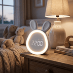 Bunny-Shaped LED Night Light Alarm Clock for Kids with Quiet Wake-Up - LofiMart
