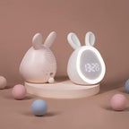 Bunny-Shaped LED Night Light Alarm Clock for Kids with Quiet Wake-Up - LofiMart