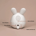 Bunny-Shaped LED Night Light Alarm Clock for Kids with Quiet Wake-Up - LofiMart