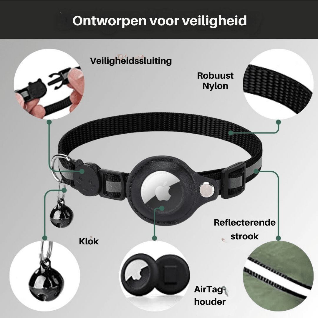 Cat GPS Collar with Reflective Safety Design and Quick Release Closure - LofiMart