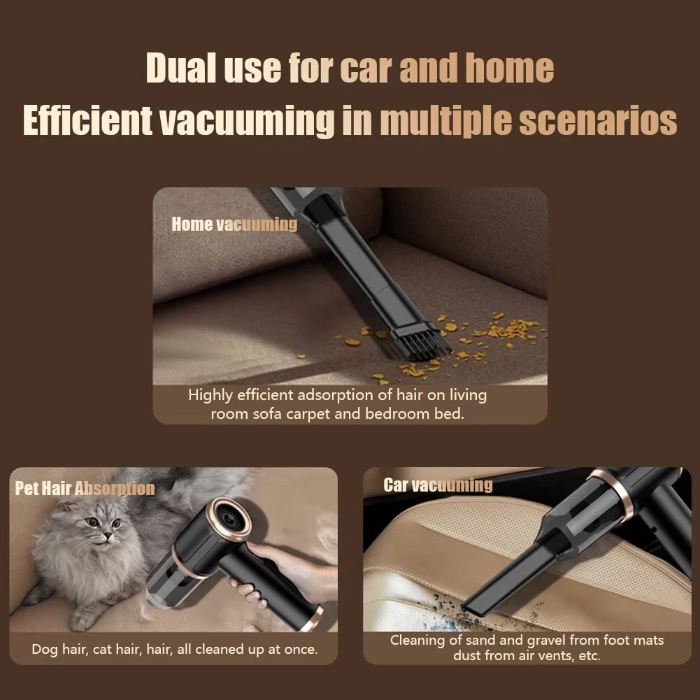 Cordless Car Vacuum Cleaner with 45000Pa Suction and 5-in-1 Versatility for Wet and Dry Cleaning - LofiMart