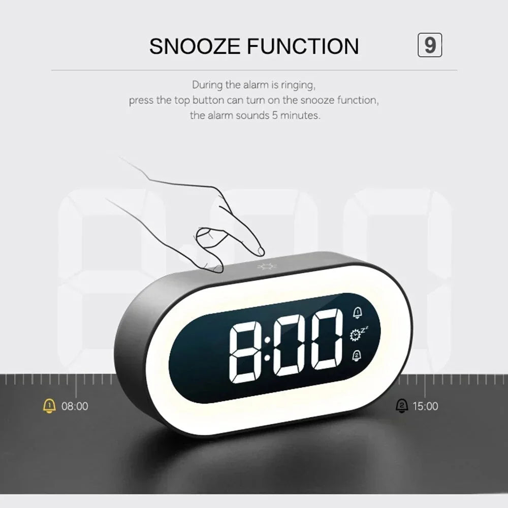 Digital Sunrise Alarm Clock with Dimmable Night Light and Natural Wake Sounds for Bedroom - LofiMart
