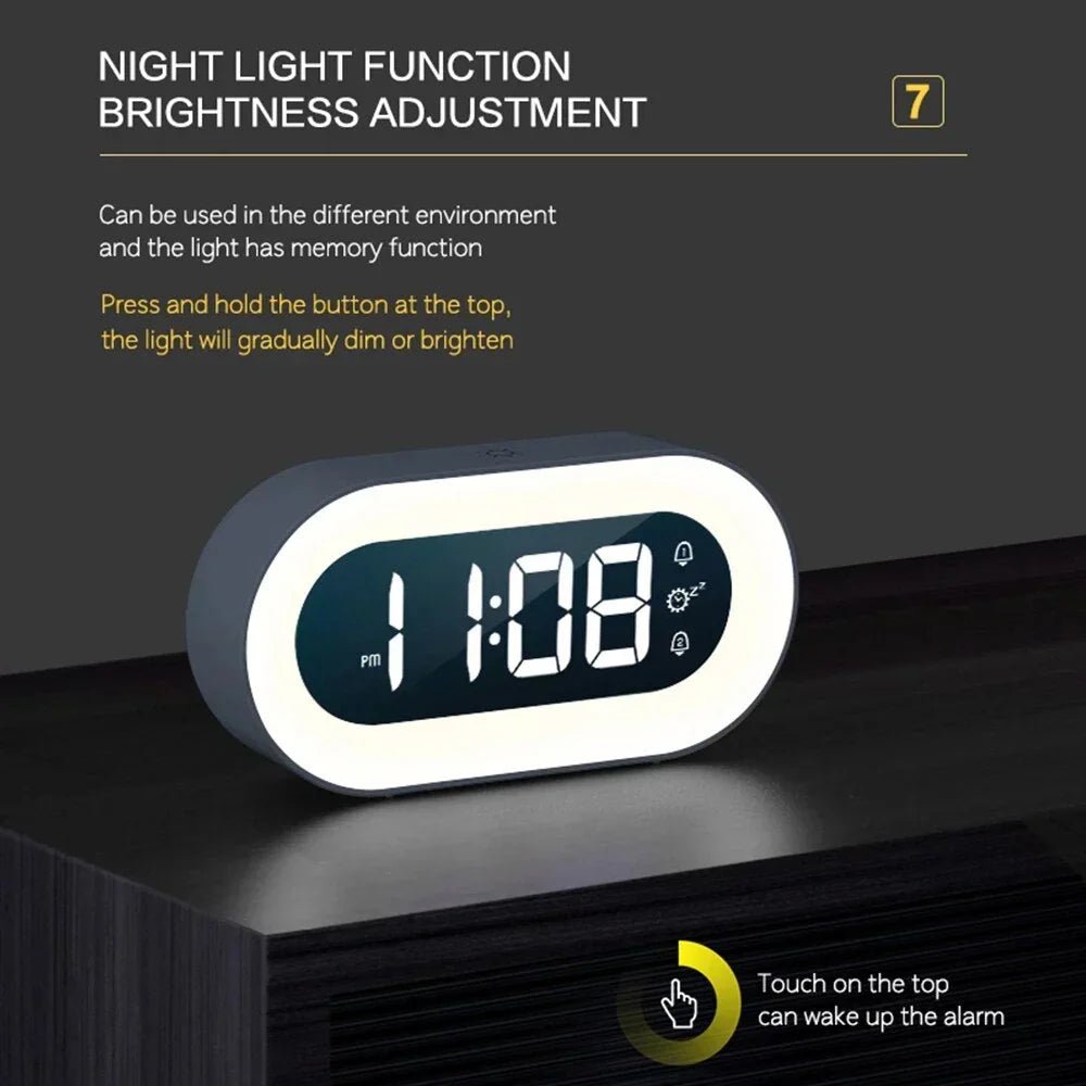Digital Sunrise Alarm Clock with Dimmable Night Light and Natural Wake Sounds for Bedroom - LofiMart