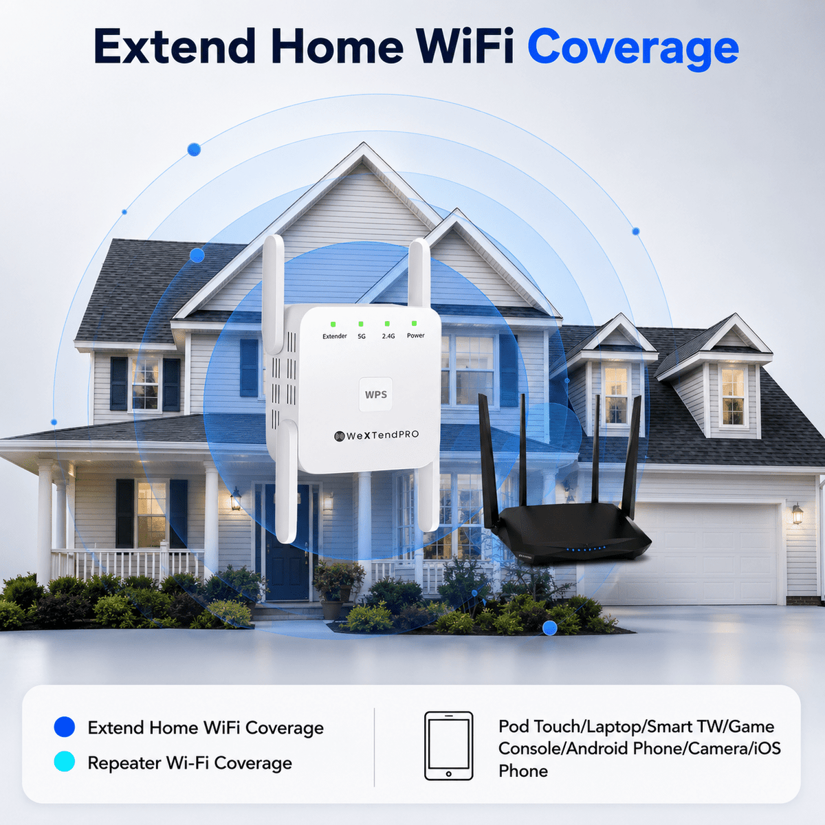 Dual-Band Wi-Fi Extender with High-Speed Connectivity for Seamless Coverage - LofiMart