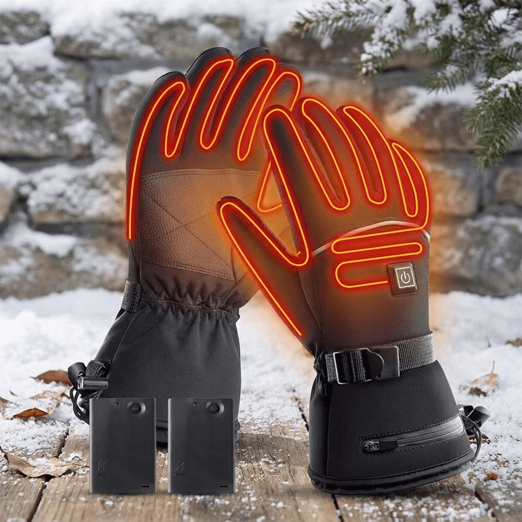 Electric Heated Gloves with Thermostat Control and Waterproof Shell for Outdoor Use - LofiMart