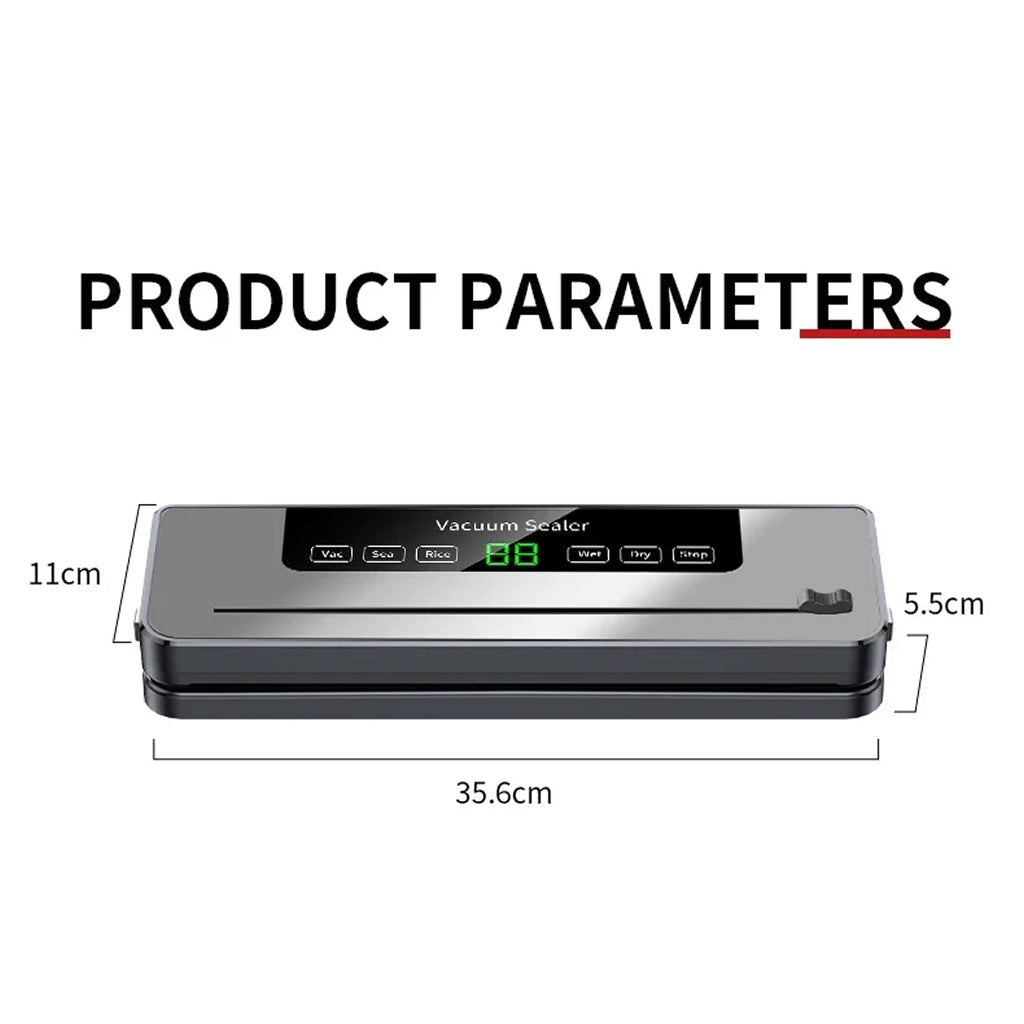 Electric Vacuum Sealer with Built-in Cutter and Wet/Dry Modes for Food Preservation - LofiMart