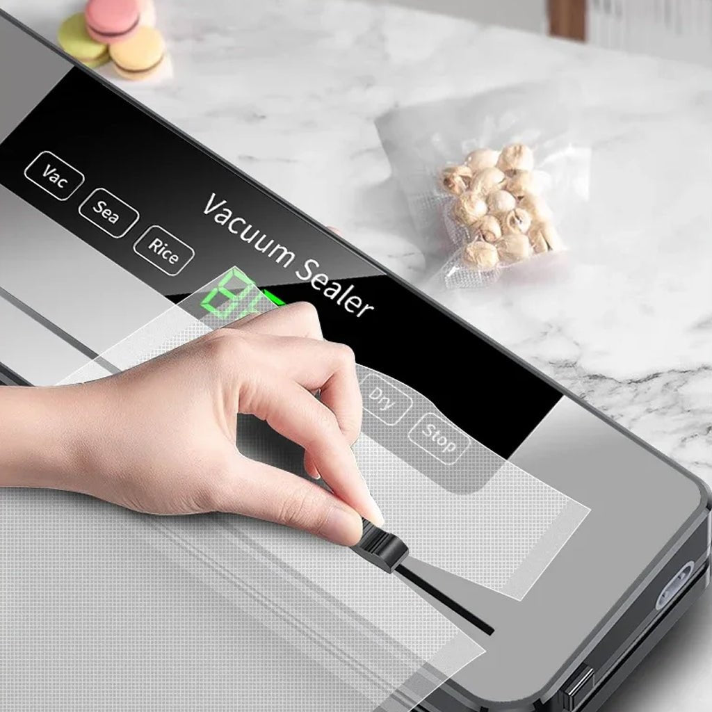 Electric Vacuum Sealer with Built-in Cutter and Wet/Dry Modes for Food Preservation - LofiMart