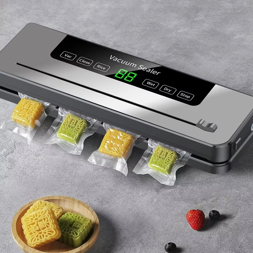 Electric Vacuum Sealer with Built-in Cutter and Wet/Dry Modes for Food Preservation - LofiMart