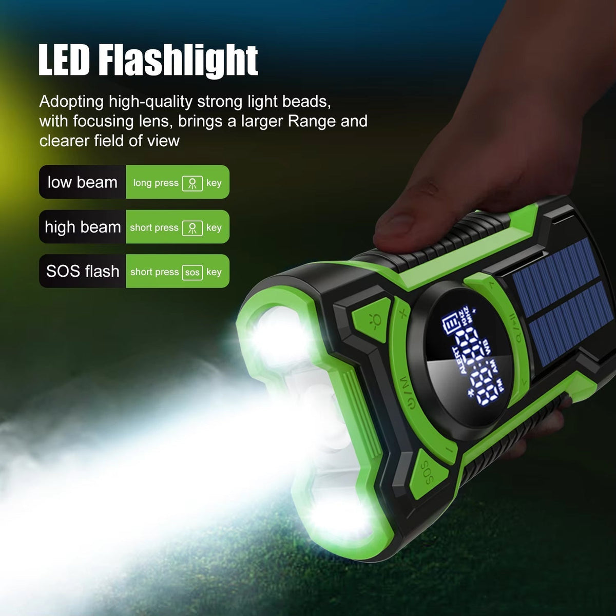 Emergency Radio and Power Bank with 12000mAh Capacity and Solar Charging for UK Storms - LofiMart