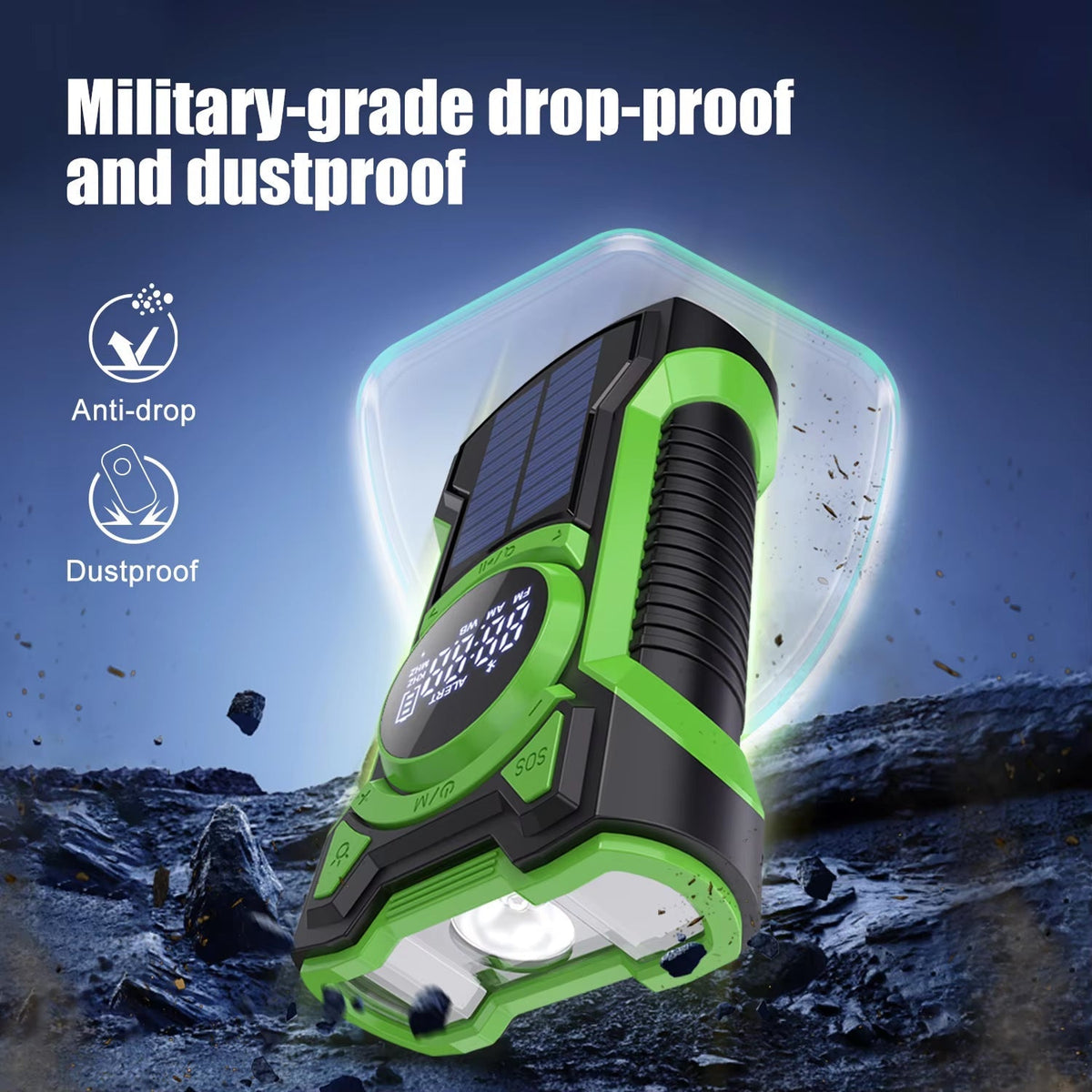 Emergency Radio and Power Bank with 12000mAh Capacity and Solar Charging for UK Storms - LofiMart