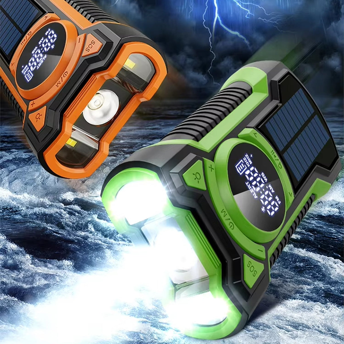 Emergency Radio and Power Bank with 12000mAh Capacity and Solar Charging for UK Storms - LofiMart