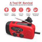 Emergency Radio Power Bank with Solar Hand Crank and FM NOAA Receiver - LofiMart