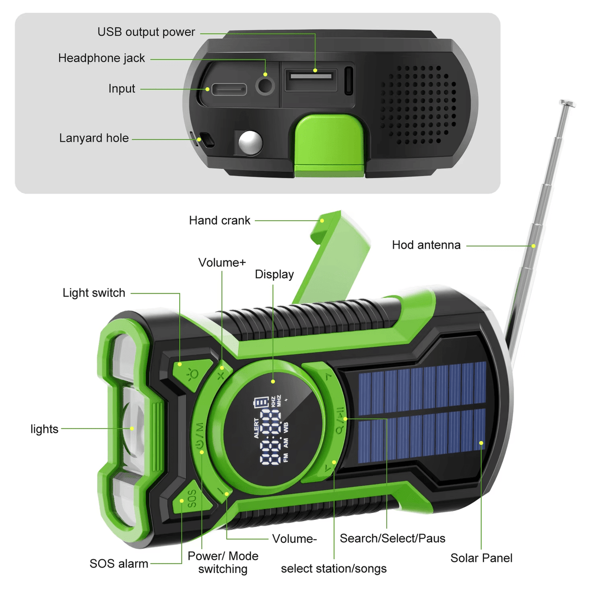 Emergency Wind Up Radio with Power Bank - LofiMart