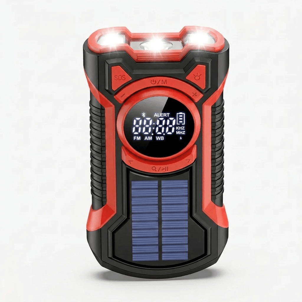 Emergency Wind Up Radio with Power Bank, Solar Charging and Hand Crank for UK Storms - LofiMart