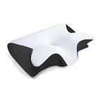 Ergonomic Memory Foam Neck Pillow for Cervical Support with Removable Hypoallergenic Cover - LofiMart