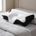 Ergonomic Memory Foam Neck Pillow for Cervical Support with Removable Hypoallergenic Cover - LofiMart