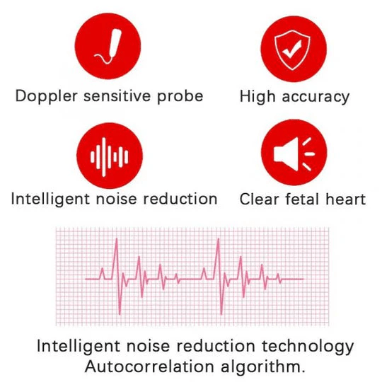 Fetal Doppler Monitor with Backlit LCD Display and Built-In Speaker for Home Use - LofiMart