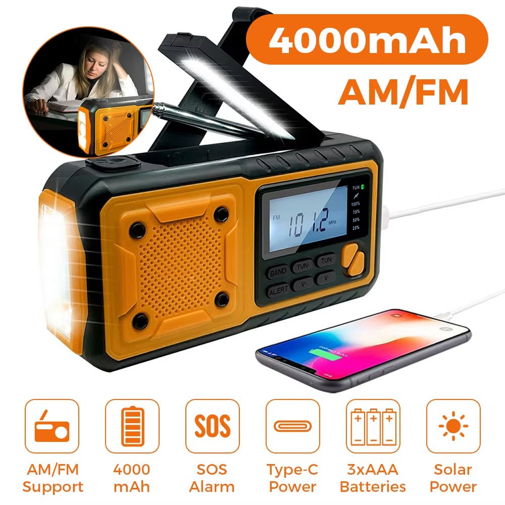 Hand Crank Emergency Radio with Power Bank - LofiMart