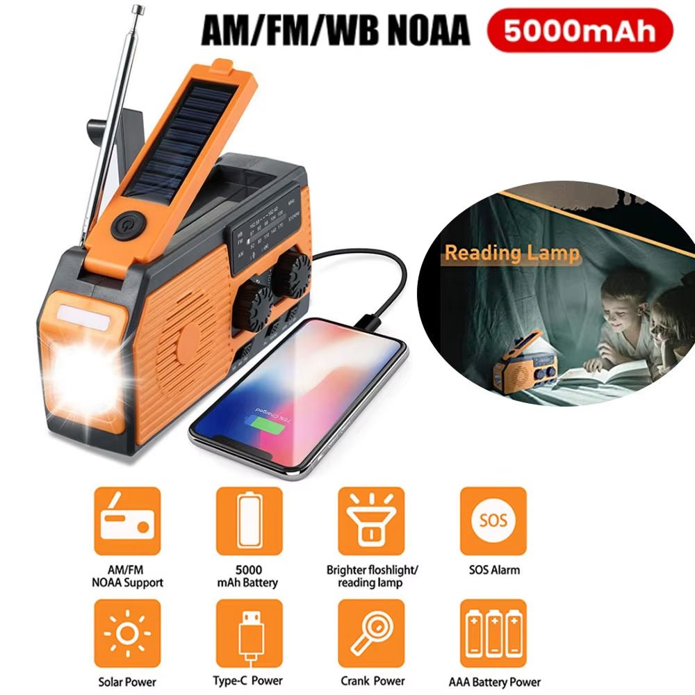 Hand Crank Emergency Radio with Power Bank - LofiMart