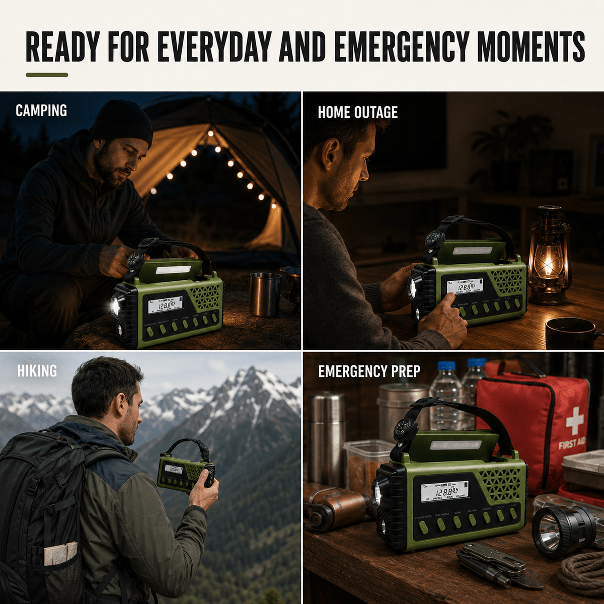 Hand Crank Emergency Radio with Solar Charging and Bluetooth Speaker - LofiMart