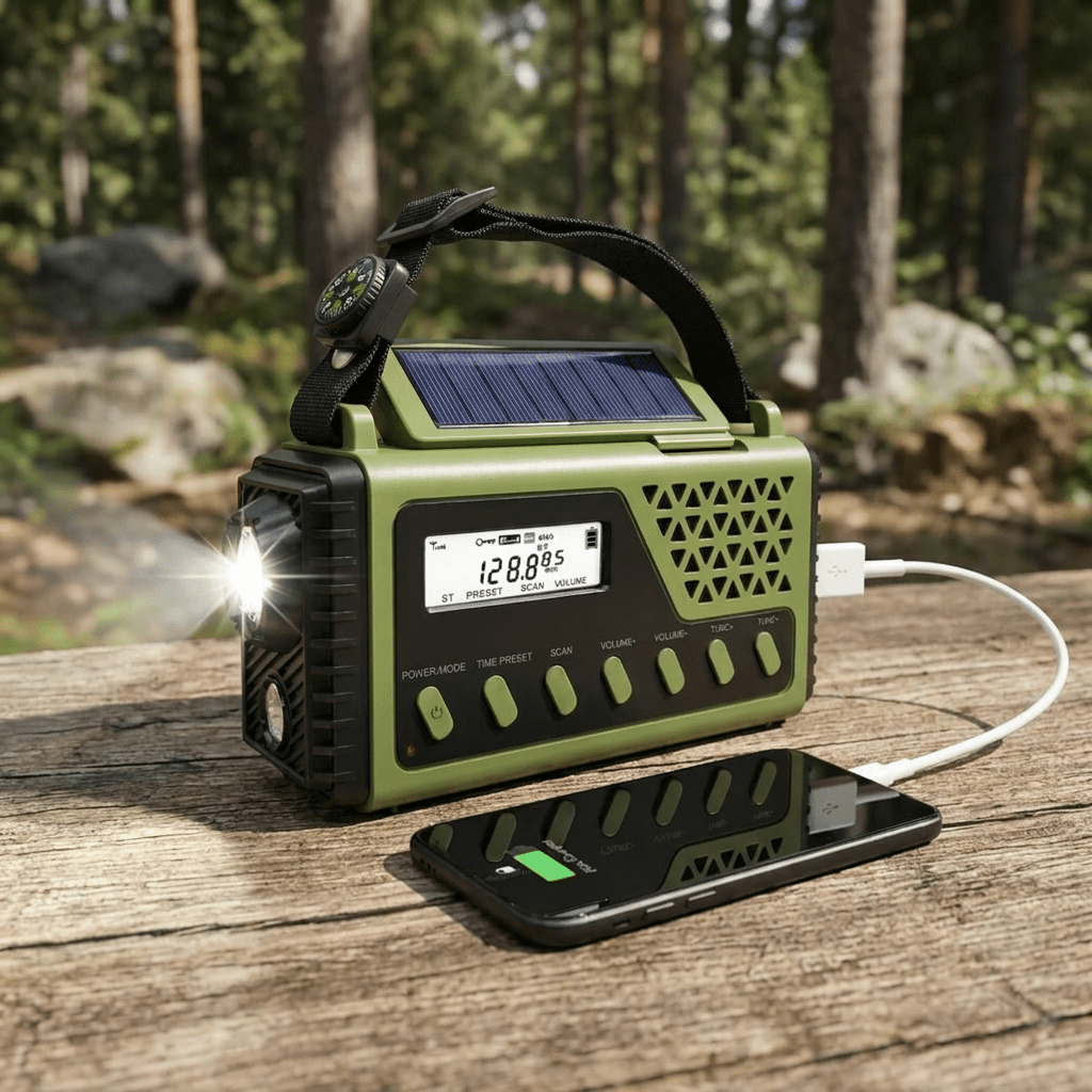 Hand Crank Emergency Radio with Solar Charging and Bluetooth Speaker - LofiMart
