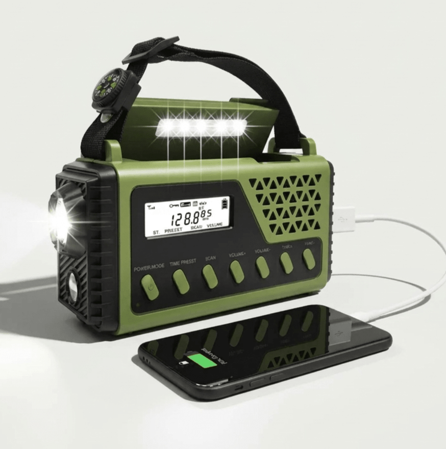 Hand Crank Emergency Radio with Solar Charging and Bluetooth Speaker - LofiMart