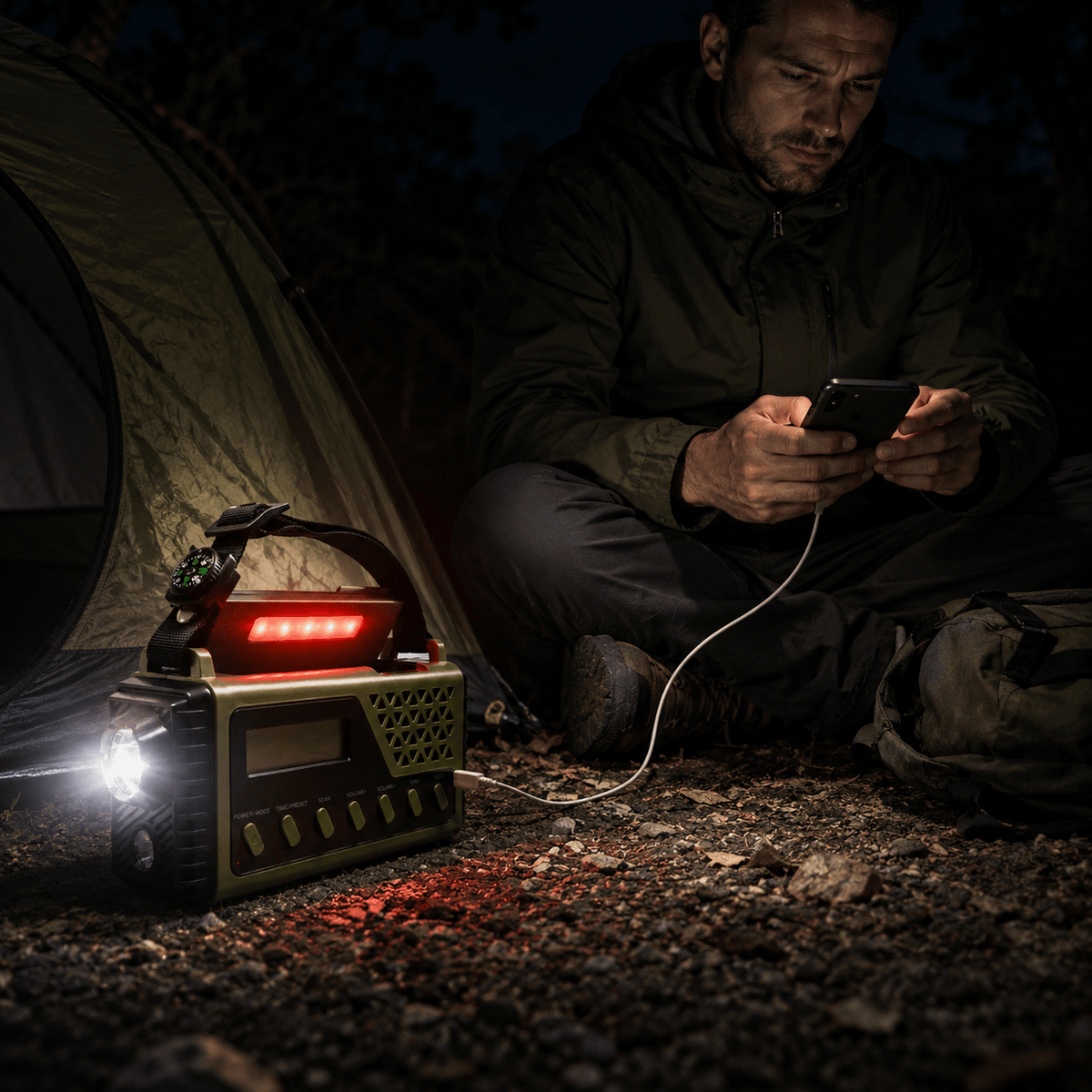 Hand Crank Emergency Radio with Solar Charging and Bluetooth Speaker - LofiMart