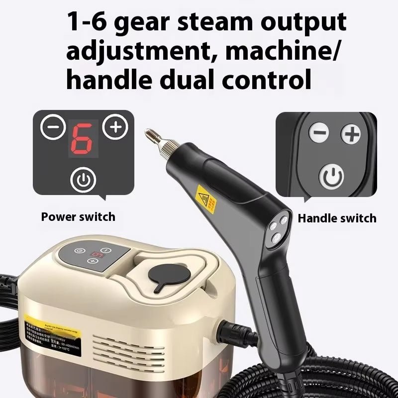 Handheld Steam Cleaner with 2500W Power and 1.2L Tank for Home and Car Cleaning - LofiMart