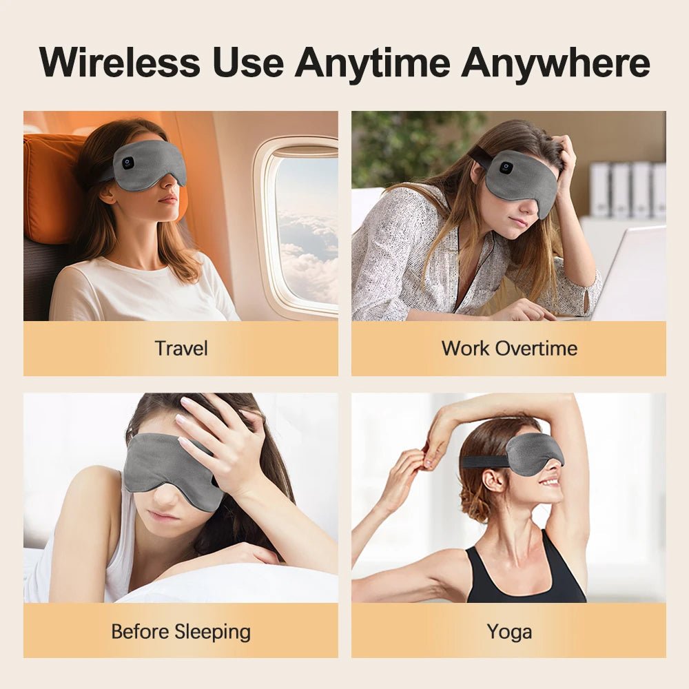 Heated Eye Mask for Dry Eyes with Adjustable Warmth and Complete Blackout Design - LofiMart
