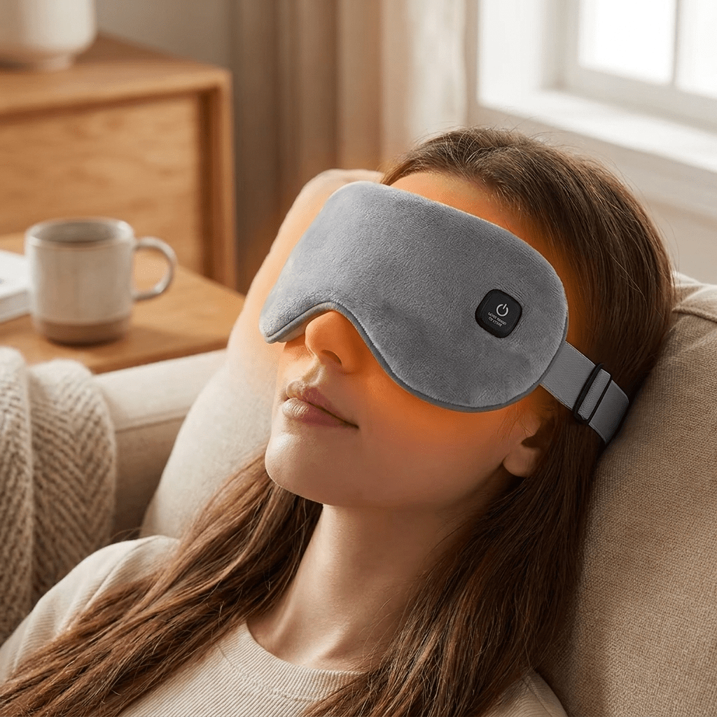 Heated Eye Mask for Dry Eyes with Adjustable Warmth and Complete Blackout Design - LofiMart