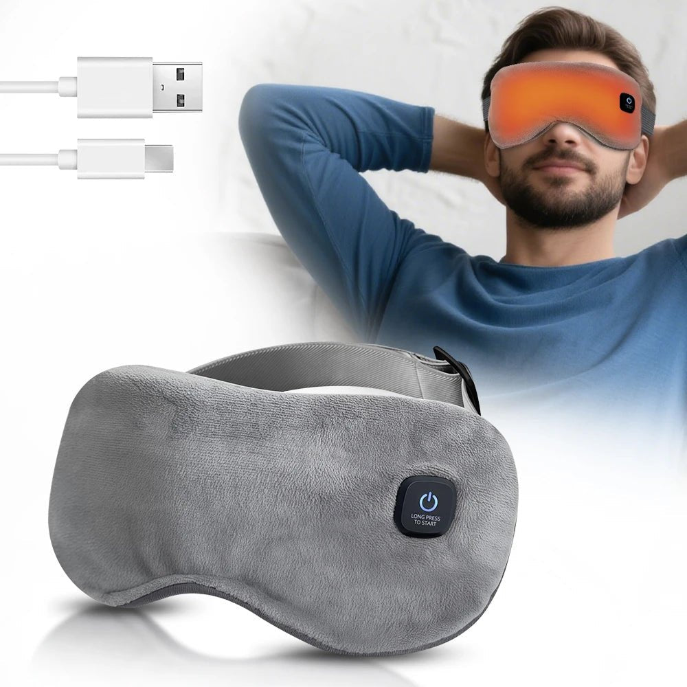Heated Eye Mask with Adjustable Warmth and Complete Blackout Design for Eye Relief - LofiMart