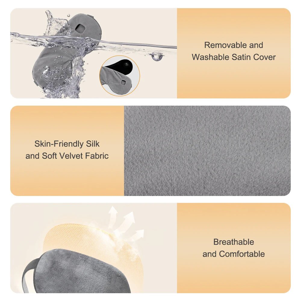 Heated Eye Mask with Adjustable Warmth and Complete Blackout Design for Eye Relief - LofiMart