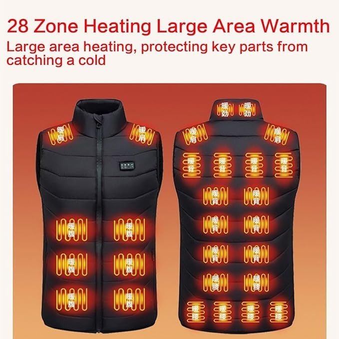 USB Heated Vest with 28 Heating Zones & 4 Temperature Settings - LofiMart