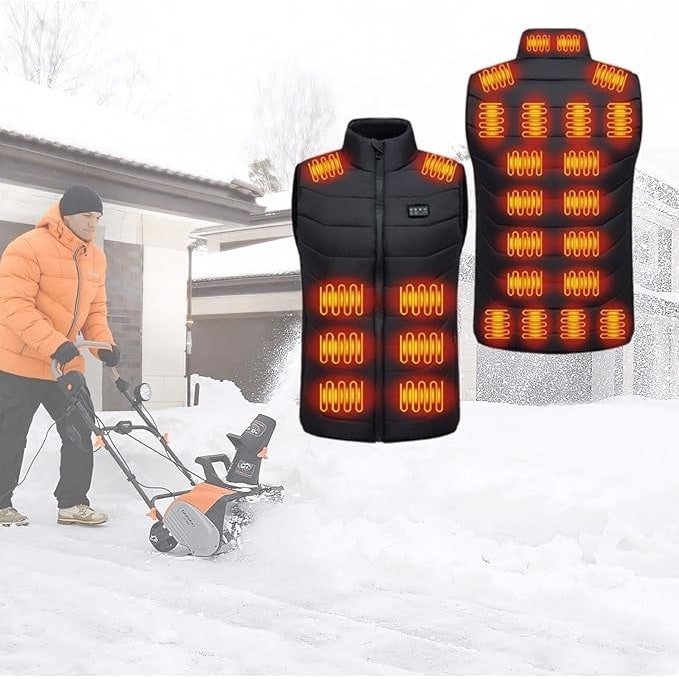 USB Heated Vest with 28 Heating Zones & 4 Temperature Settings - LofiMart