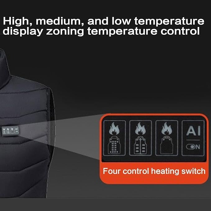USB Heated Vest with 28 Heating Zones & 4 Temperature Settings - LofiMart
