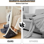 Heated Wearable Blanket with Sleeves and Foot Pocket for Cozy Comfort - LofiMart