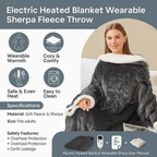 Heated Wearable Blanket with Sleeves and Foot Pocket for Cozy Comfort - LofiMart